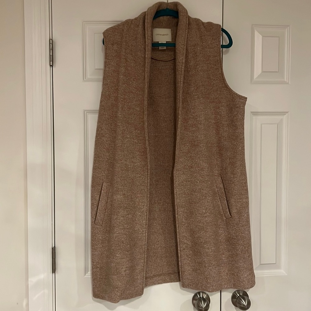 Wool Beige Cynthia Rowley Vest (long)